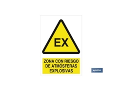 Señal adhesiva 148x105 zona con riesgo de atmósferas explosivas