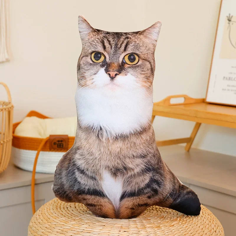 Juguete de peluche realista 3D para gatos con relleno suave MDUG (Estilo 12, 48 cm)