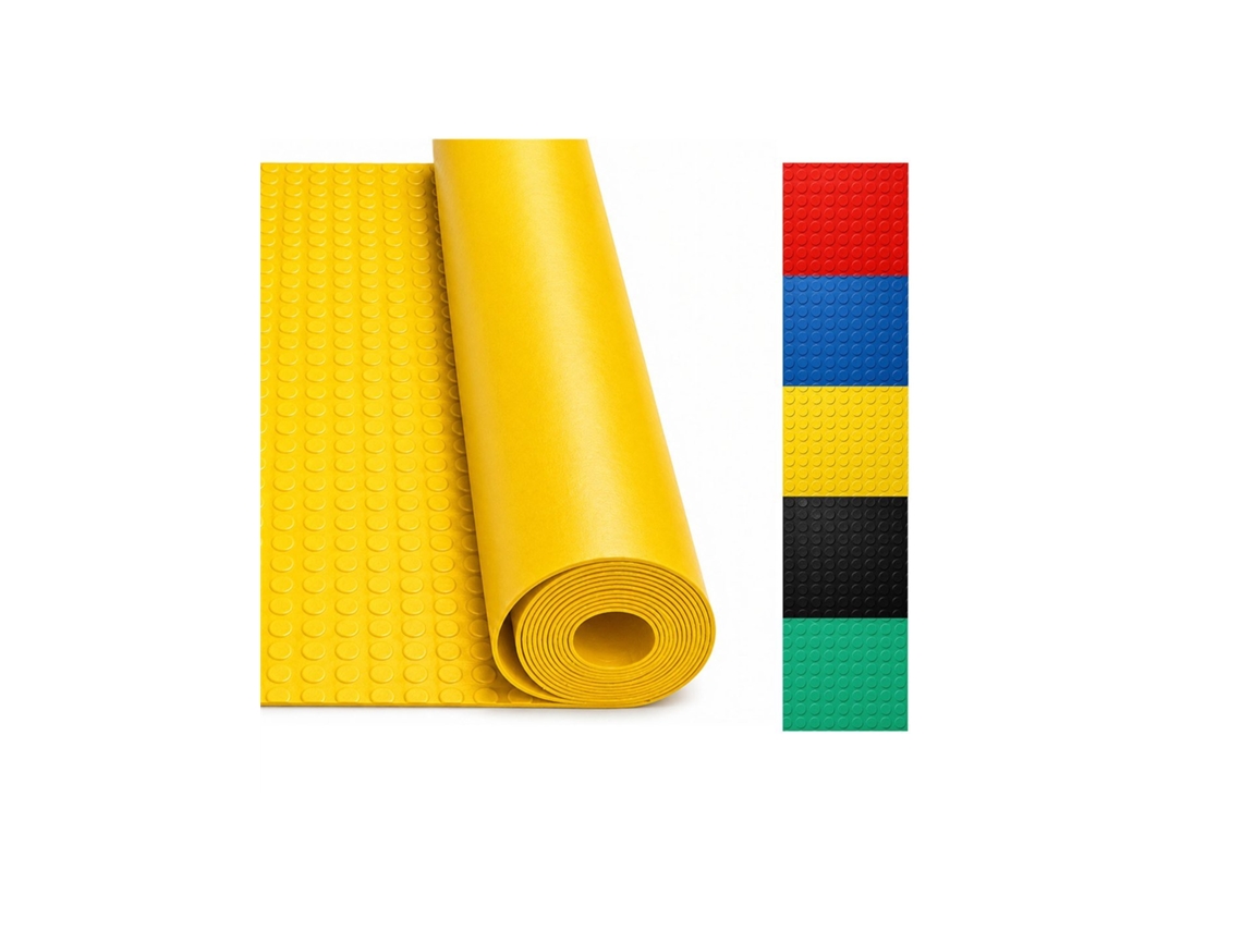 Jardin202 - Suelo De Caucho Círculos 3mm | Pavimento De Círculos | Alta Resistencia Industrial | Talleres Y Garajes | Colorfull Amarillo Rollo: 1x5 Metros | Rollo: 1x5 Metros (amarillo)