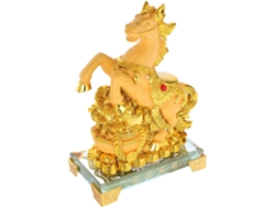 Figura De Caballo De Resina Dorada, Escultura Decorativa De Caballo De Pie Para El Hogar.