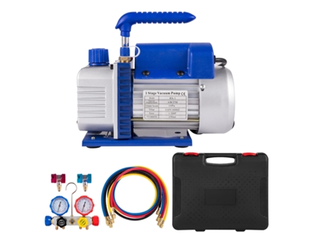 Medidor de colector de la bomba de vacío VEVOR AC 4.8 CFM 5PA bomba de vacío HVAC con caja