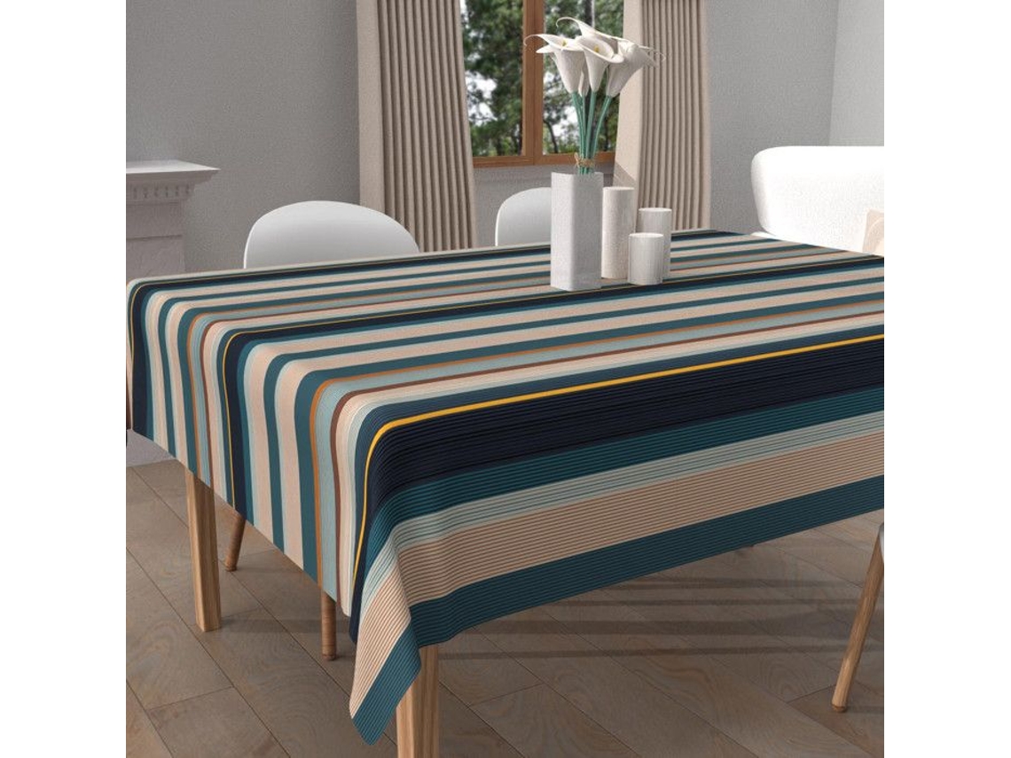 Toalla de Mesa SOLEIL DOCRE Quadrada Estampada Manchas Poliéster Azul (180 cm)