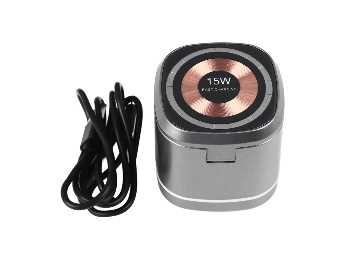 Cargador inalámbrico magnético plegable 3 en 1, estación de carga inalámbrica para iPhone 15, reloj y auriculares.