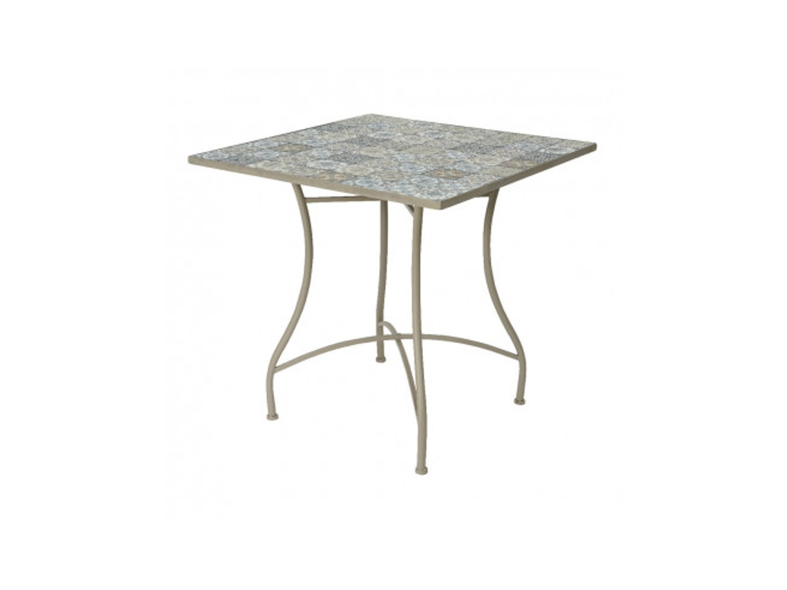 Mesa metalica/mosaico color: marron 78x78x77cm modelo bistro para exterior | Elektro3