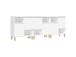 Maison Exclusive - Aparadores 3 Uds Madera Contrachapada Blanco 60x35x70 Cm
