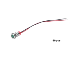 50 indicadores LED de advertencia de metal, 10 mm, verde, 12 V, IP65, resistentes al agua, para coche.