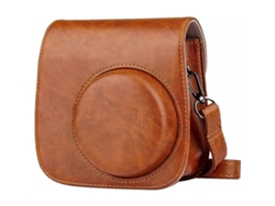 2026-bolsa De Cuero Pu Para Cámara Fujifilm Instax Mini 11/9/8 Con Correa Ajustable Y Bolsillo Marrón