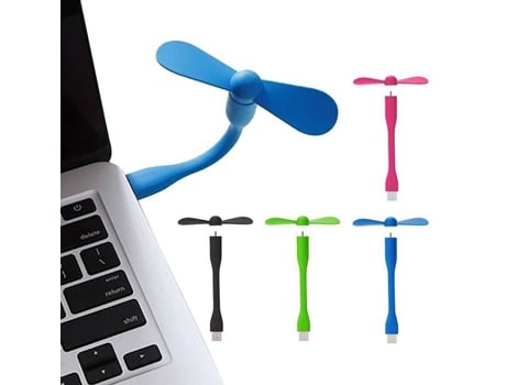 Ventilador USB para PC Cool Air Vent Power Bank Flexible Silencioso Refrigerado Mac Azul