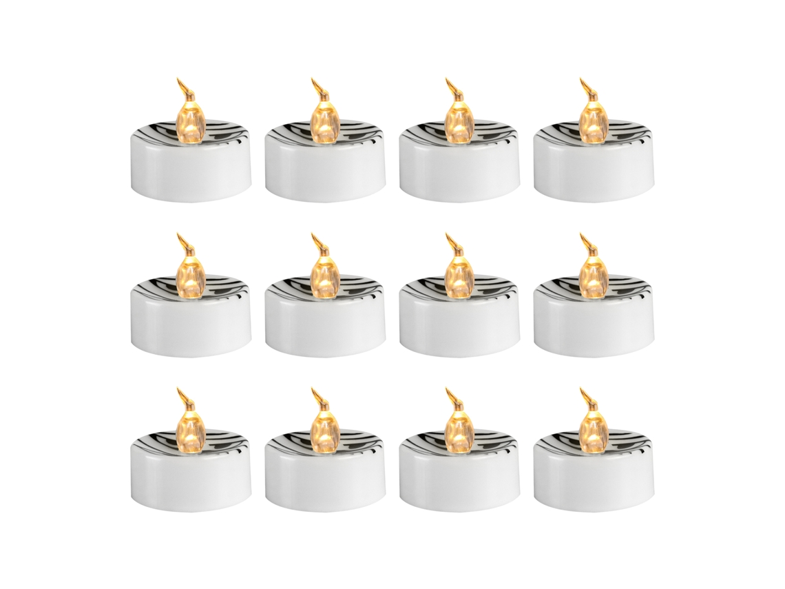 Velas electrónicas LED decorativas de Halloween (simulación de fantasma blanco, luz cálida)
