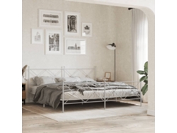 Estructura Cama Sin Colchón Con Estribo Metal Blanco 193x203 Cm