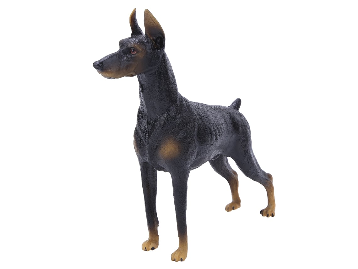 Bjww - Estatua en miniatura de un perro Doberman negro para la educación infantil temprana.