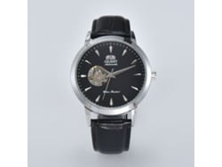 Reloj Orient Reloj mecánico automático multifuncional, caja de acero inoxidable, correa de piel auténtica.
