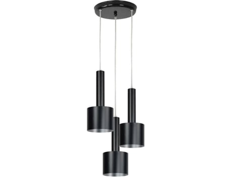 Lámpara de Techo TOSEL Knudsen 3 Bombillas (Negro, Plateado - E27 - Máx. 40W - Metal)