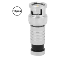 2026velora-10 Piezas Conector de compresión BNC macho Adaptador coaxial RF Q9 para sistemas CCTV RG59