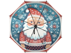 Paraguas de viaje automático con bonito estampado navideño en tejido resistente | Sin marca