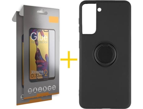 Carcasa + 2 Protectores de Pantalla para Samsung Galaxy S22 Plus 5G SKYHE Negro