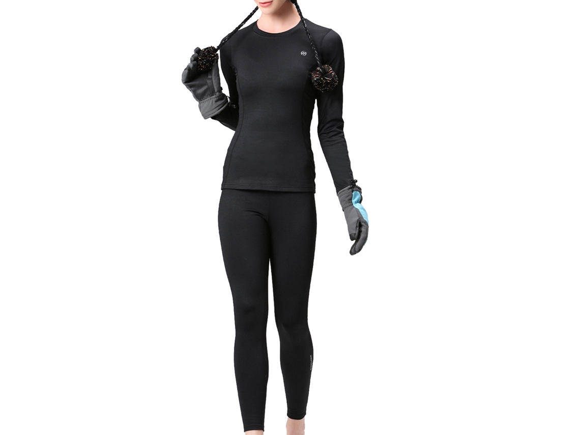 2026-2pcs Ropa Interior Termica Mujer Invierno Forro Polar Caliente Cuello O Manga Larga Pantalones Conjunto