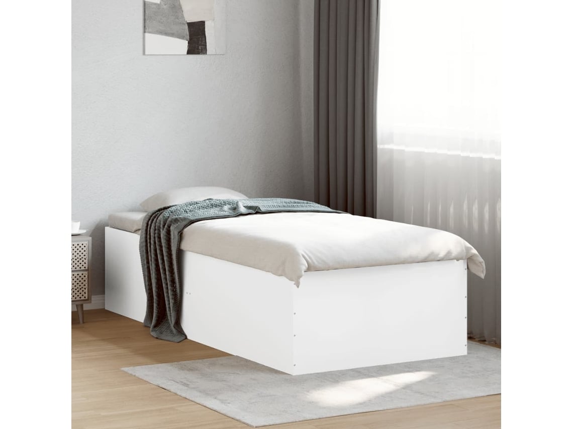 Estructura De Cama Madera De Ingeniería Blanca 90x200 Cm