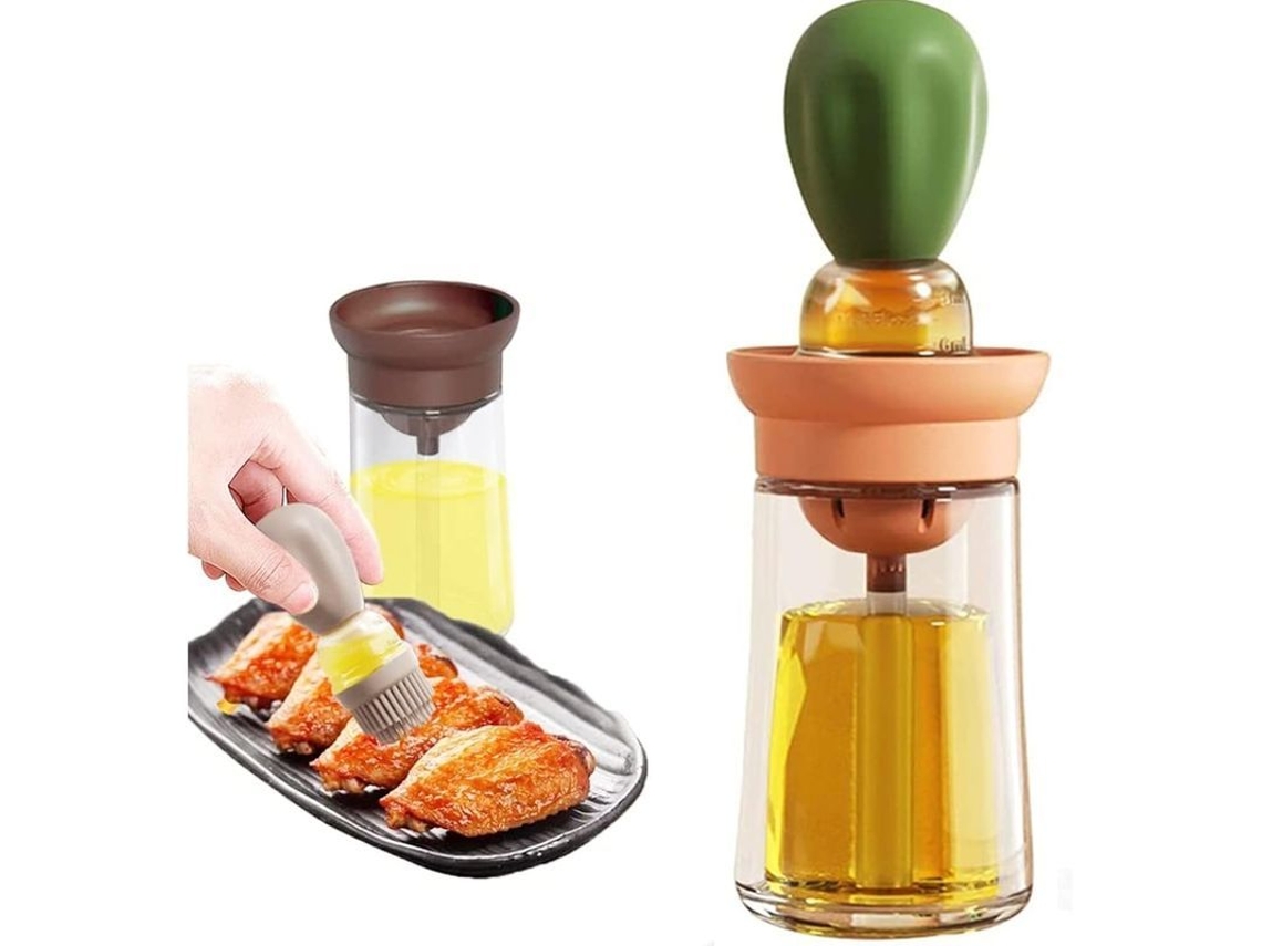 2026-2274-botella Dispensadora De Aceite 2 En 1 Para Cocina Barbacoa Asado Pavo Pasteles Silicona Resistente Alta Temperatura