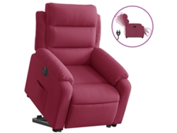 Sillón eléctrico reclinable VIDAXL elevable de terciopelo rojo tinto