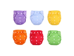 Paquete De 6 Pañales De Tela Ajustables, Lavables, Reutilizables, Suaves Y Transpirables Para Bebés