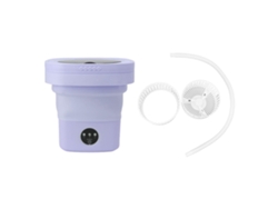 Máquina De Lavar Portátil Plegável Mini 6.5l Automática Com Secagem Suave 100-240v Plug Eu Roxa