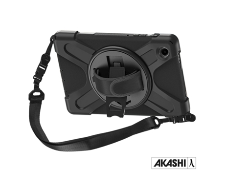 AKASHI Funda antigolpes para Galaxy Tab A9 Soporte y manillar giratorio Negro