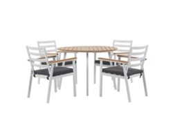Conjunto de jardín 4 plazas de metal blanco/gris oscuro BELIANI Cavoli