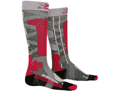 Calcetines para Mujer X-SOCKS Ski Rider 4.0 Gris para Esquí (EU 35 - 36)