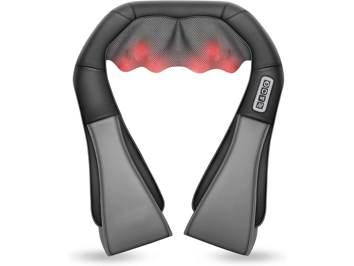 Masajeador De Acupresión Para Cuello Y Hombros (negro/gris), Masajeador De Espalda Con Calor