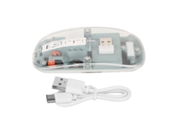 Ratón Inalámbrico Bluetooth 2.4g, Transparente, 2400 Dpi, Recargable De 400 Mah, Rgb Verde