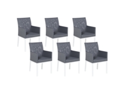 Conjunto de 6 sillas BELIANI Bacoli de Poliéster Gris 52x62x91