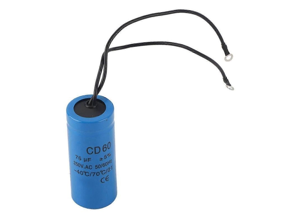 Condensador De Arranque Cd60 De 75 Μf Y 250 V Ca Para Motores, Refrigeradores, Aires Acondicionados, Lavadoras Y Electrodomésticos.