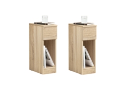Set de 2 Mesas Auxiliares SoBuy FBT111-Nx2 20 x 35 x 60 cm Madera