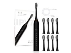 Escova de Dentes Elétrica JL-EIGHT X-3 Plus Preto (45000 Rpm - 6 Modos - Recarregável)