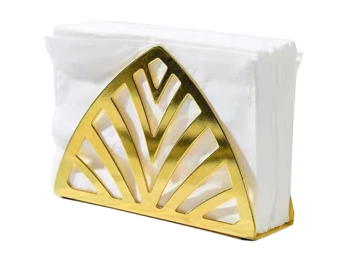 2026-Portapapeles hueco, dispensador triangular de servilletas de acero inoxidable, arte moderno para comer