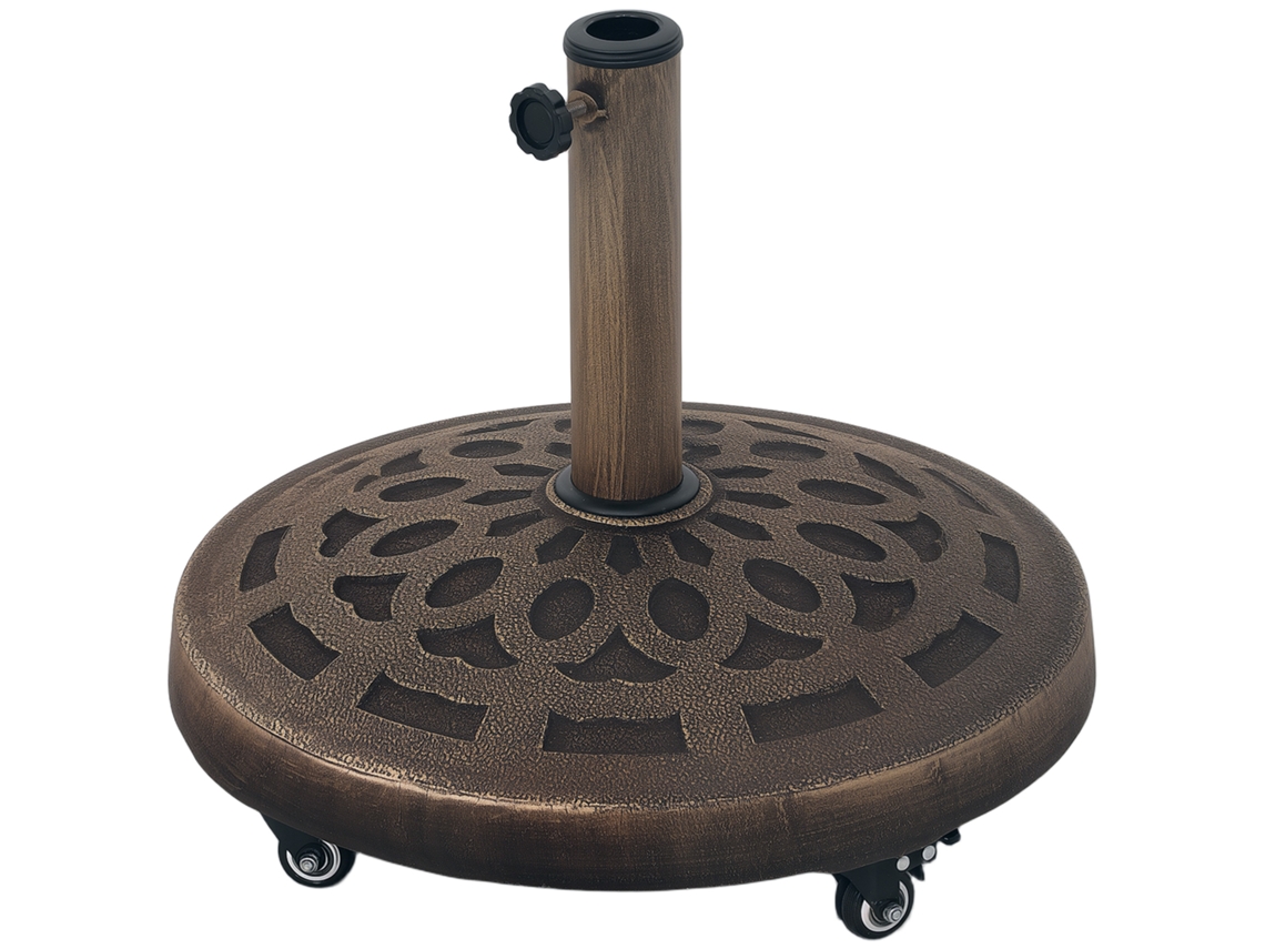 Base de hormigón para sombrilla con ruedas y soporte de tubo ajustable