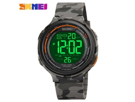 Reloj multifuncional deportivo digital para hombre Cronómetro resistente al agua Reloj despertador-Camuflaje gris LUUCOZK