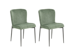 Conjunto de cadeiras com estofamento em malha tricotada BELIANI Ada de Poliéster Verde 49x48x82