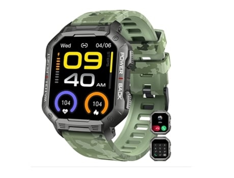 Reloj Inteligente para Hombres Bluetooth Responder/Hacer Llamadas Impermeable Táctico Militar Smartwatch para Teléfonos Android Iphone -AUJEZON Ver...