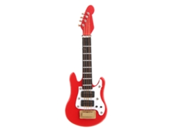 Modelo De Guitarra Miniatura 1:12 De Bétula Com Pintura Decorativa Para Boneca Vermelha Elétrica