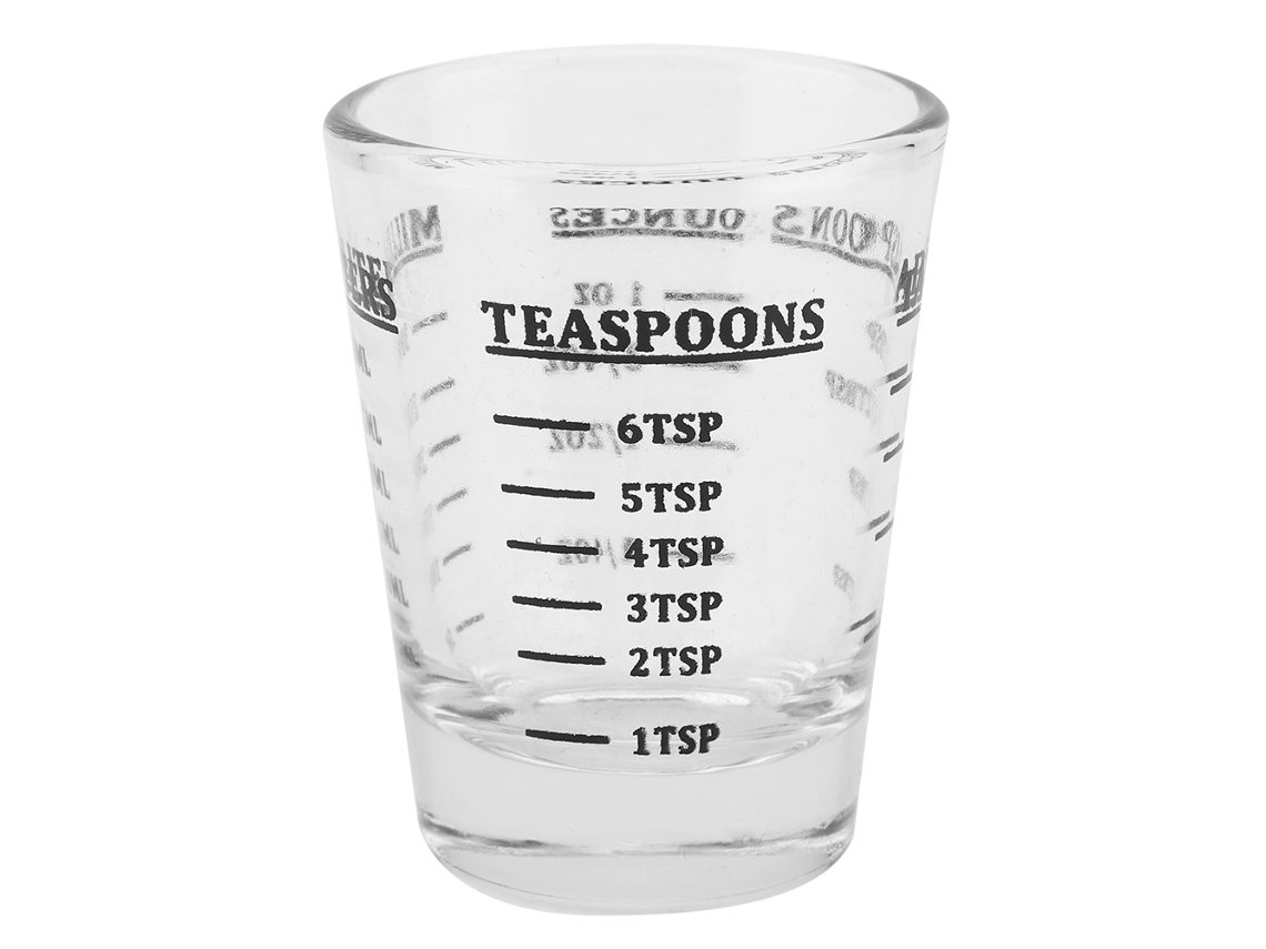Vaso Medidor De Vidrio De 30 Ml/1 Oz Con 4 Escalas (oz, Ml, Cucharadita, Cucharada). Utensilio De Cocina.