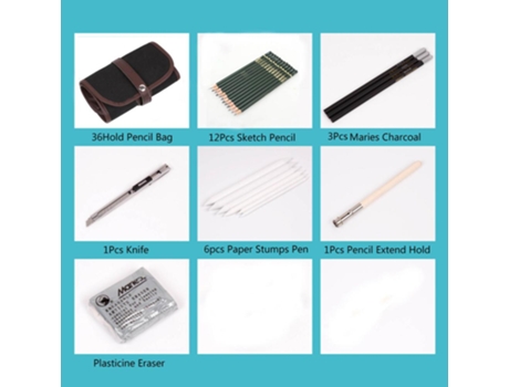 Sketch Pencil Set Dibujo Kit de Madera Scholars