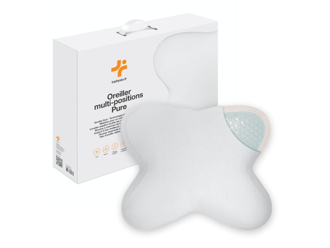 Almohada de Dormir INPHYSIO Mariposa Refrescante Multiposiciones Cara Gel Refrigerante Blanco (53x43)