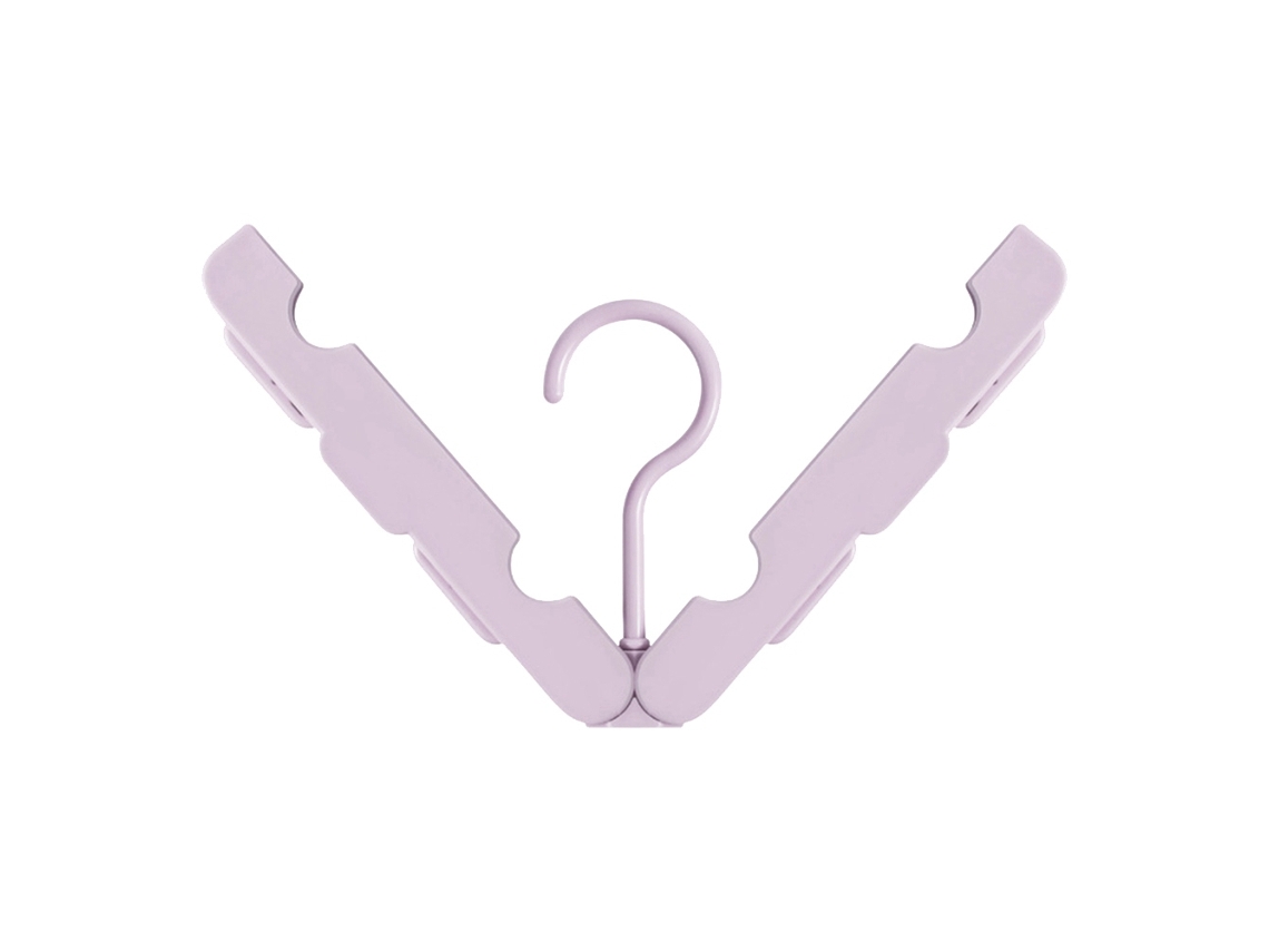 Plancha plegable de plástico antiadherente portátil con gancho para ropa - Rosa