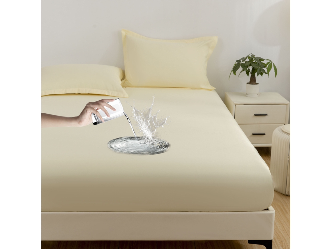Protector De Colchón Impermeable, Funda De Almohada No Incluida, Suave Y Delicado Para La Piel, Amarillo, 100x200cm Panoona