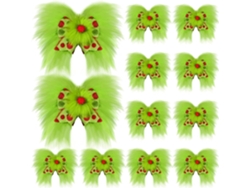 12 Lazos navideños de terciopelo rojo y verde, adornos para el árbol y guirnalda para fiestas navideñas (lindos)