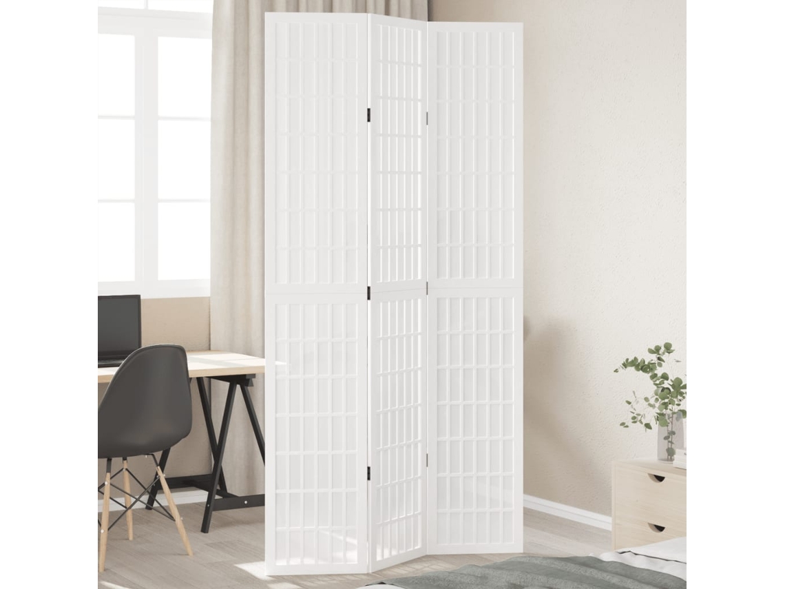 Biombo Separador | Separador De Ambientes De 3 Paneles Madera Maciza Paulownia Blanco