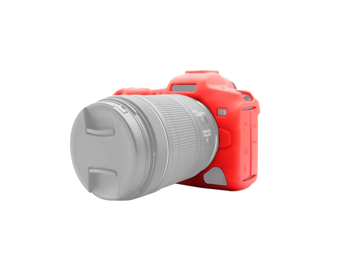 Capa Protetora De Silicone Suave Para Canon Eos R5 Vermelho