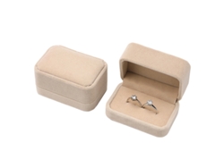 Caja para propuesta de boda con anillos y tapa de terciopelo vintage (8 x 6 x 6 cm) KOFIHETY